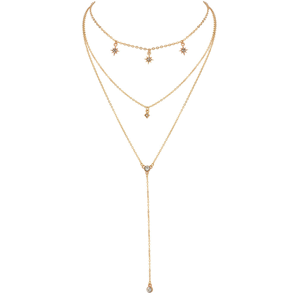 Layered Necklace with Buddha for Virgin Mary Star Stars Female Necklace Jewelry