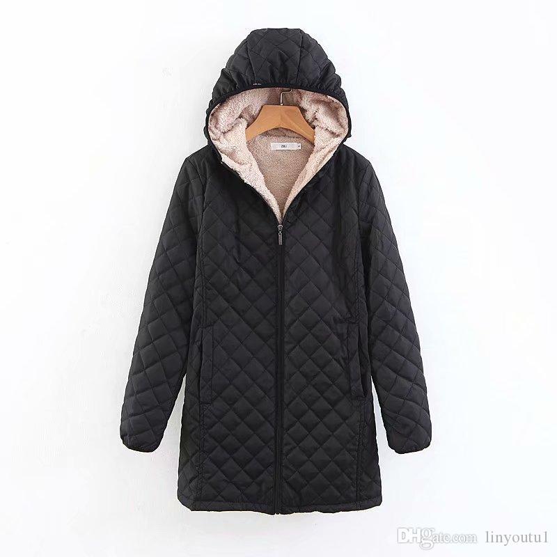 women coats Fashion Winter Women Long Sleeve Hooded Sweatshirt Coat Warm Thicken Zipper Outerwear Hoodies Jacket Female Coats