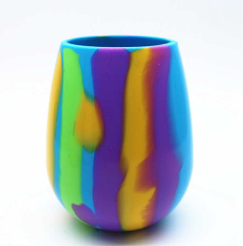 Wine Glass Camouflage Silicone Beer Glasses Unbreakable Stemless Cups Collapsible Coffee Mugs Resuable Drinkware 4 Designs Optiona