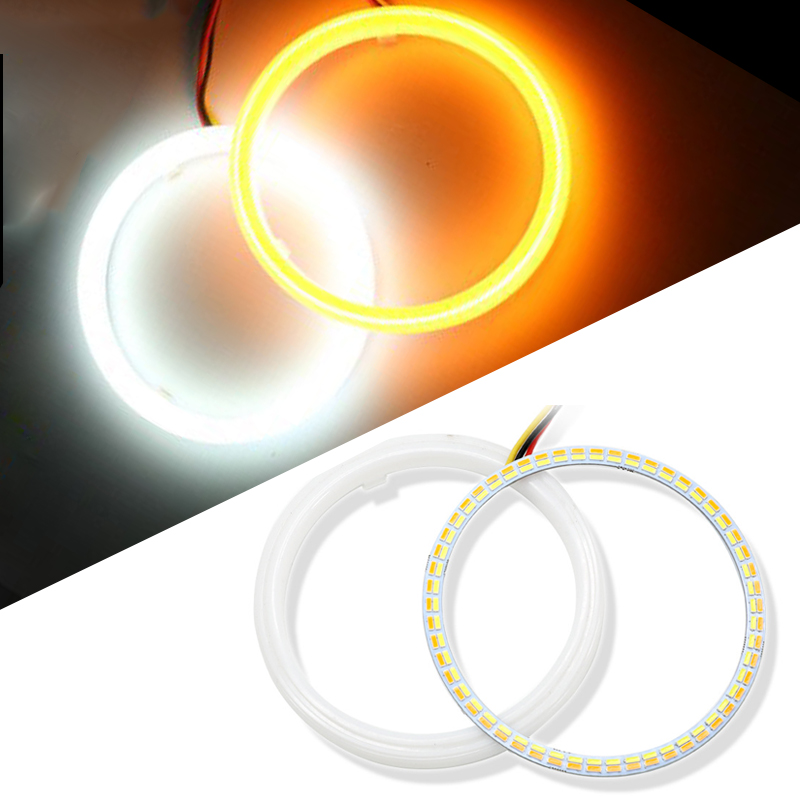 LED 4014 Car Angel Eyes Yellow White Cotton Waterproof Day Time Running Dual Colors Halo Rings with Turn Light Signal
LED 4014 Car Angel Eyes Yellow White Cotton Waterproof Day Time Running Dual Colors Halo Rings with Turn Light Signal