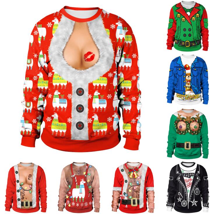 Unisex Men Women Ugly Christmas Sweater For Holidays Santa Elf Christmas 3D Printed Novelty Autumn Winter Sweater, As show
Unisex Men Women Ugly Christmas Sweater For Holidays Santa Elf Christmas 3D Printed Novelty Autumn Winter Sweater, As show