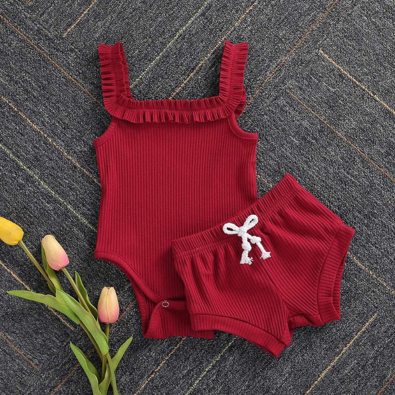 2Pcs Infant Baby Girls Clothes Summer Knitted Outfits Button Halter Romper Ruffle Shorts Jumpsuit Romper Off-shoulder Outfits, Beige
2Pcs Infant Baby Girls Clothes Summer Knitted Outfits Button Halter Romper Ruffle Shorts Jumpsuit Romper Off-shoulder Outfits, Beige