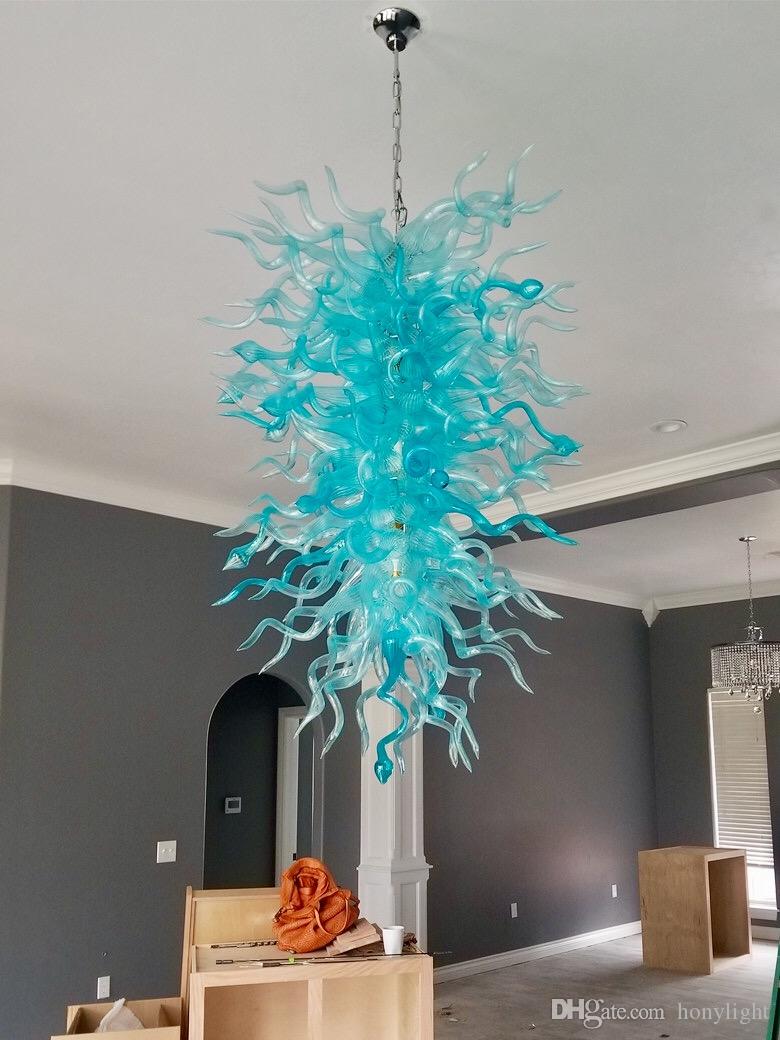 Luxury Large Chandelier Hand Blown Lamp Turquoise Chandeliers Lighting LED Long Chain Pendant Lamps for Christmas Decoration
Luxury Large Chandelier Hand Blown Lamp Turquoise Chandeliers Lighting LED Long Chain Pendant Lamps for Christmas Decoration