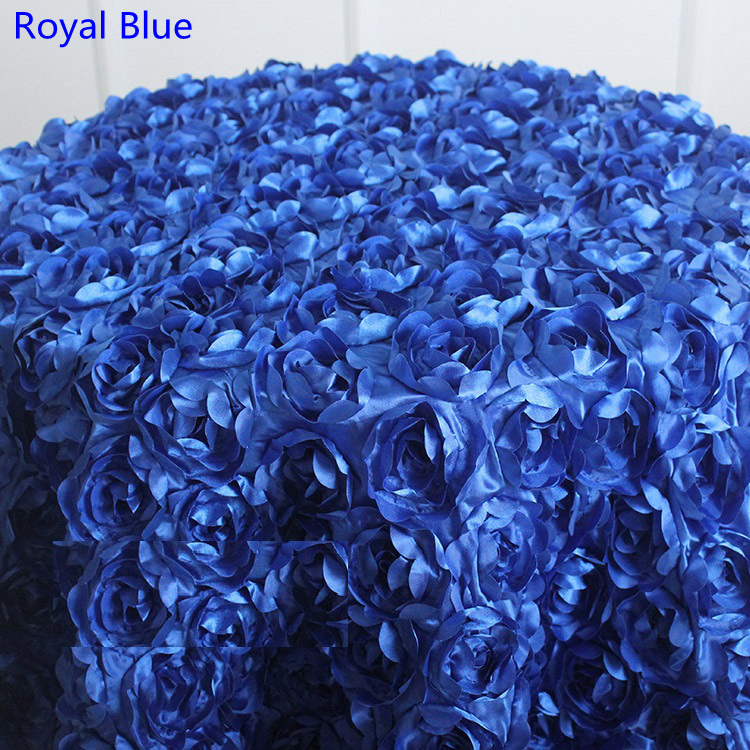 Various colours Round Table cloth rosette embroider table cover 3D rose flower design for wedding party hotel