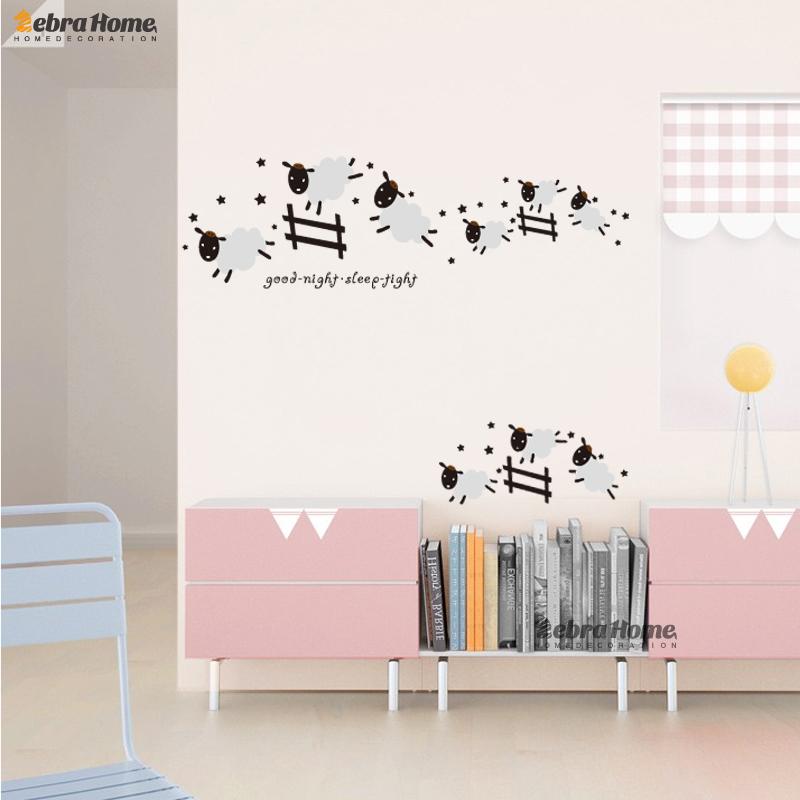Jumping Sheep Wall Sticker Good Night Sleep Tight Decal Counting Sheep Kids Baby Room Bedroom Nursery 40x120cm Home Decoration