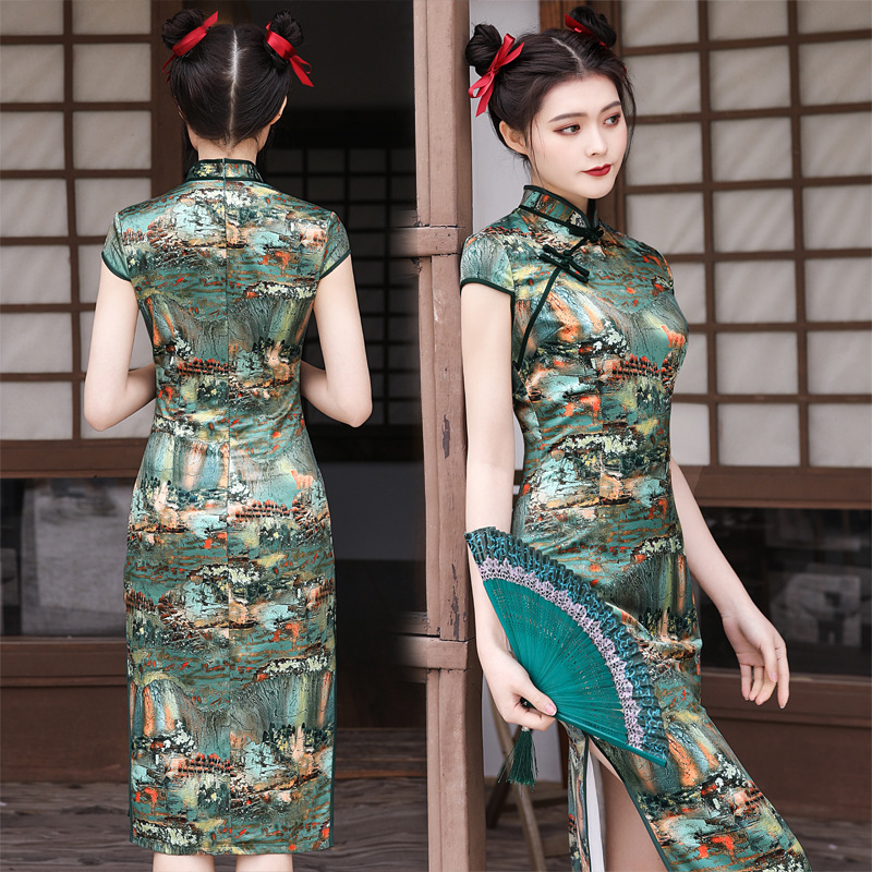 Summer New Female Slim Elegant Cheongsam Chinese Tradition Dresses Chinese Retro Dress Improved Fashion Wedding Dress Qipao
Summer New Female Slim Elegant Cheongsam Chinese Tradition Dresses Chinese Retro Dress Improved Fashion Wedding Dress Qipao