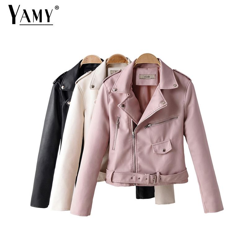 Pink leather jacket women sashes long sleeve zipper black biker jacket turn down collar coat streetwear womens clothes fall 2019
Pink leather jacket women sashes long sleeve zipper black biker jacket turn down collar coat streetwear womens clothes fall 2019