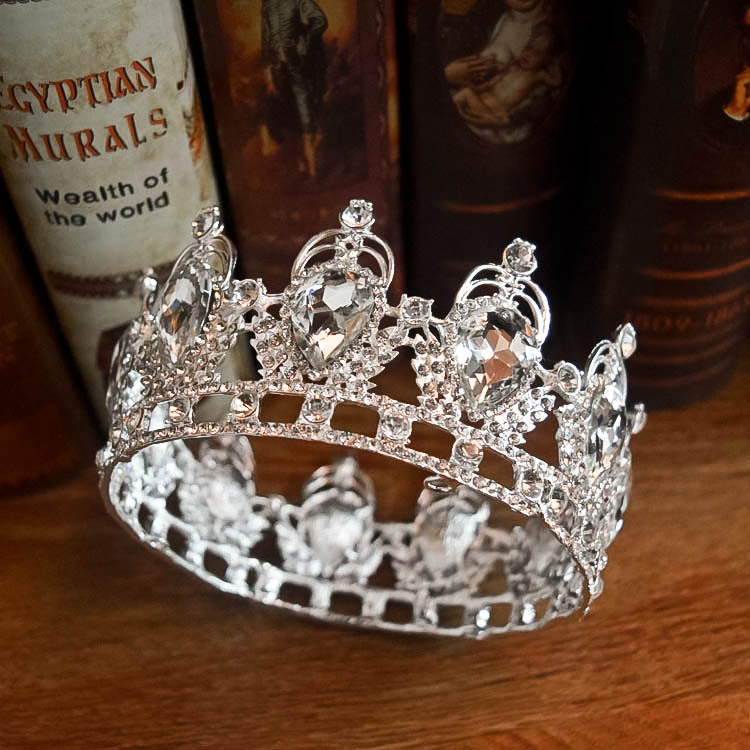 Queen Cycle Crown Diamond Ladies Jewelry Diamond Crowns Bride Wedding Accessories Round Crown European Style Retro Palace Crown