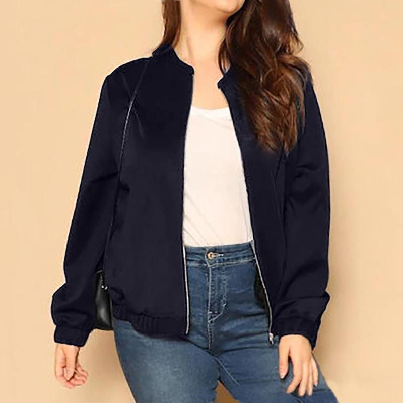 Autumn winter Women's fashion Plus Size Solid Casual Loose Solid Color Pocket Zipper Cardigan Coat casaco feminino chaquetas CD, Black
Autumn winter Women's fashion Plus Size Solid Casual Loose Solid Color Pocket Zipper Cardigan Coat casaco feminino chaquetas CD, Black