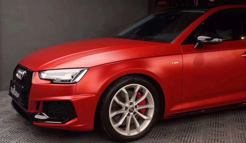 Ceramics Chrome Satin Red Vinyl Car Wrapping With Air Bubble Free Chrome Matt Film Vehicle Covering Sticker Foil Size1.52x20m/Roll