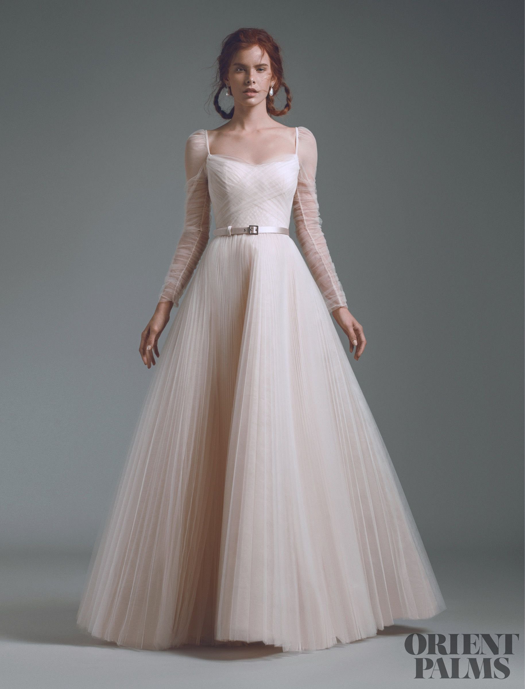 Elegant Evening Dresses Square Neck Tulle Long Sleeve A Line Floor Length Ruffles Prom Dress Custom Made Formal Occasion Gowns
