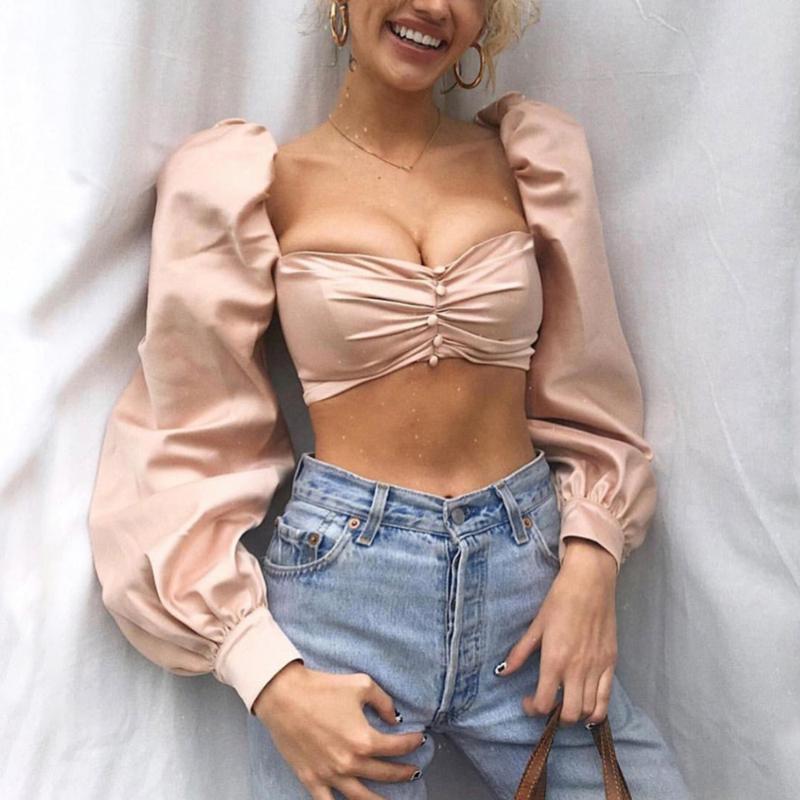 Women Ruched Puff Sleeve Blouse Fashion Sexy Long Sleeve Button Shirts evening party club night out streetwear Backless Shirts, Black
Women Ruched Puff Sleeve Blouse Fashion Sexy Long Sleeve Button Shirts evening party club night out streetwear Backless Shirts, Black