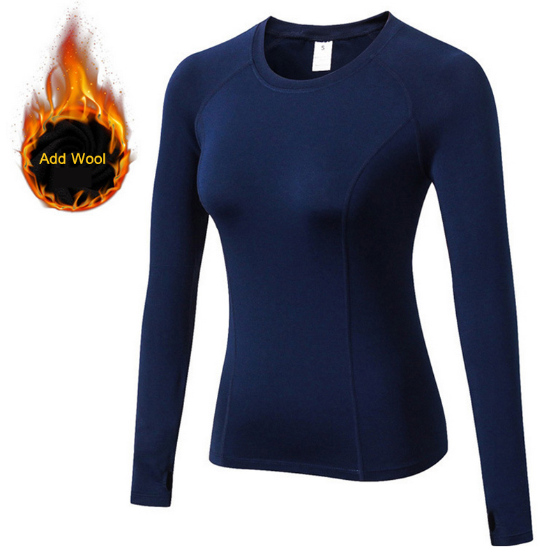 Women Yoga Running T Shirt Winter Slim Elastic Compression Fitness Long Sleeve Thermal T-shirt Clothing Gym Sportwear Add Wool, Blue
Women Yoga Running T Shirt Winter Slim Elastic Compression Fitness Long Sleeve Thermal T-shirt Clothing Gym Sportwear Add Wool, Blue