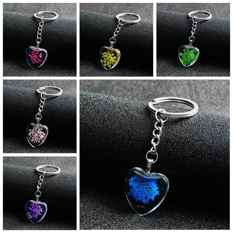 Ethnic Style Delicate Real Natural Handmade Dried Flower Heart Shape Glass Pendant Keychain Women Girl's Key Bag Accessories
Ethnic Style Delicate Real Natural Handmade Dried Flower Heart Shape Glass Pendant Keychain Women Girl's Key Bag Accessories