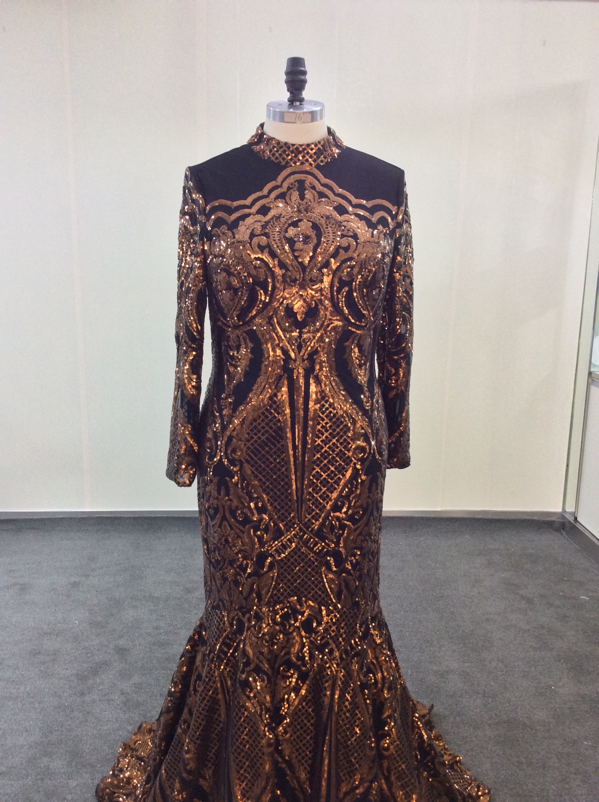 New Arrival Real Photos Long Sleeves Prom Dresses 2019 Mermaid High Neck Holidays Graduation Wear Evening Party Gowns Custom Made Plus Size