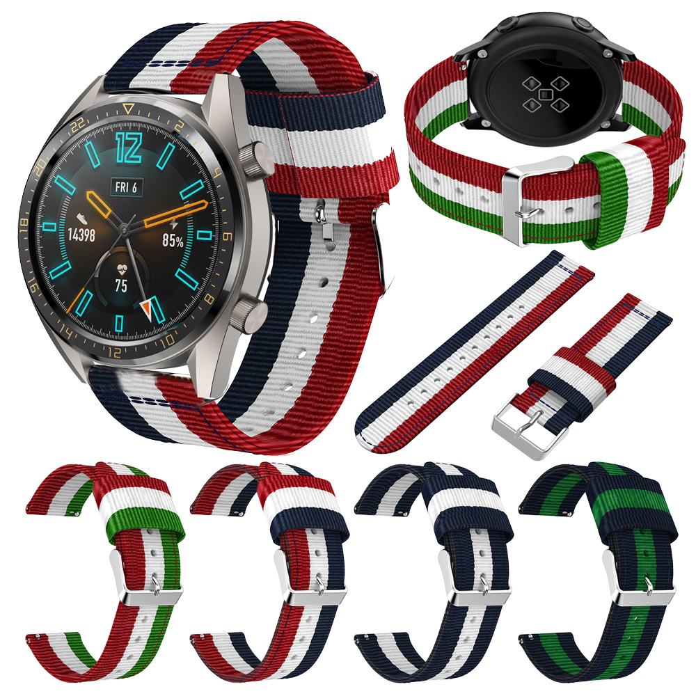 20mm/22mm Woven Nylon Stripe Sport Strap Band for HUAWEI WATCH GT 2 46mm 42mm Fashion Style Bands Replacement Wrist Belt Bracelet
20mm/22mm Woven Nylon Stripe Sport Strap Band for HUAWEI WATCH GT 2 46mm 42mm Fashion Style Bands Replacement Wrist Belt Bracelet
