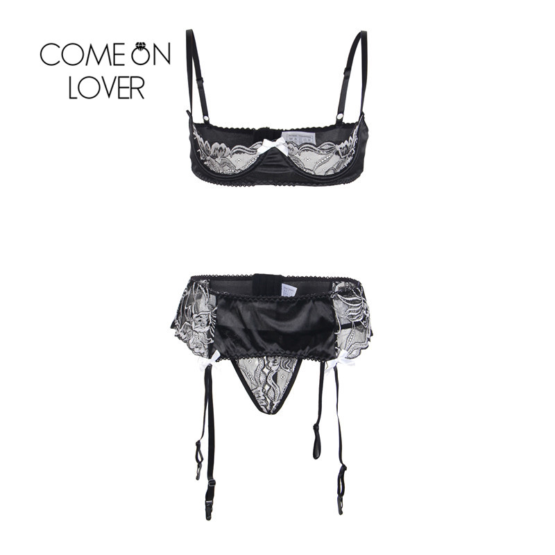 Comeonlover Sexy Lingerie Set Hot Lace Bow Open Bra Crotch Erotic Lingerie Set Bra+Garterbelt+Panty Underwear Lenceria RI80319, Black
Comeonlover Sexy Lingerie Set Hot Lace Bow Open Bra Crotch Erotic Lingerie Set Bra+Garterbelt+Panty Underwear Lenceria RI80319, Black