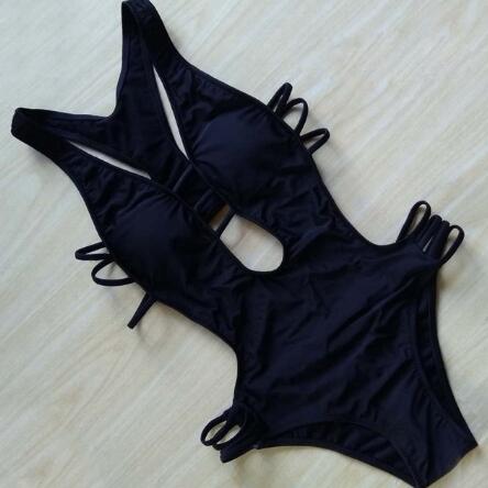 Sexy Bandage One Piece Swimsuit Floral Swimwear Women Backless Monokini Push Up Swim Suits High Cut Trikini Bathing Suit XL