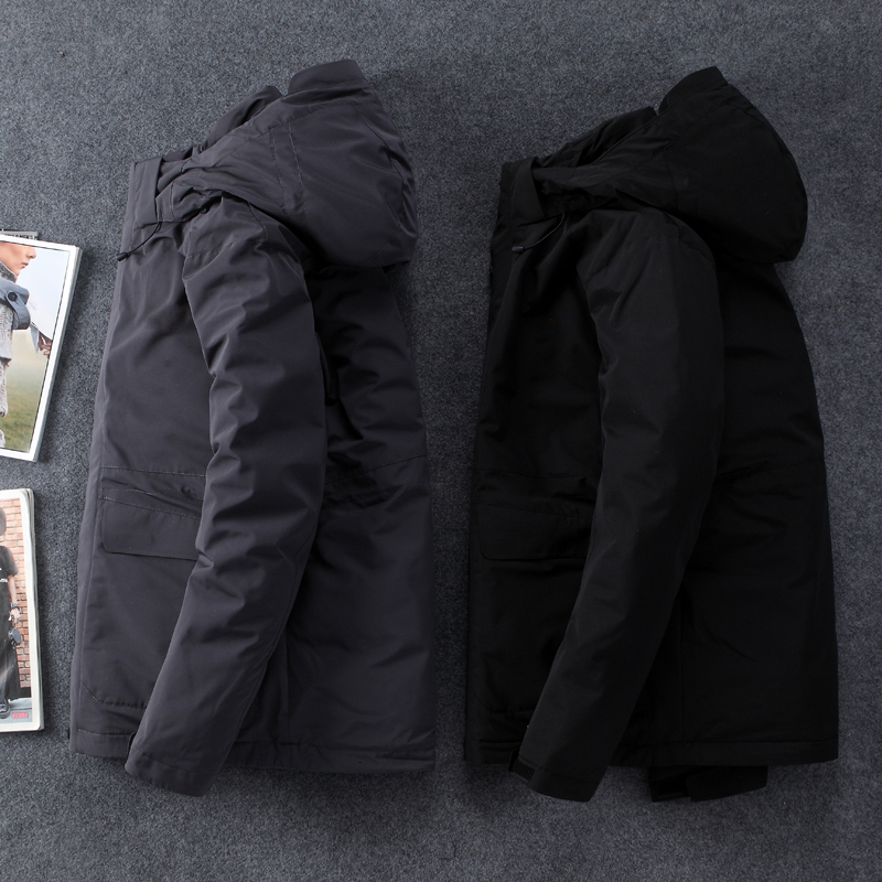 Top Quality White Duck Down Jacket Men Thick Winter 2019 NEW Hat Detached Warm Parka Waterproof Windproof -30 degrees 3069 SH190916