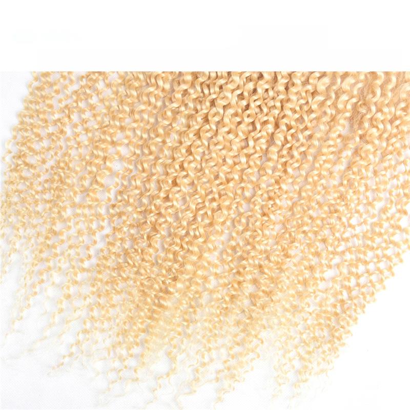 Peruvian Human Hair 13X4 Lace Frontal With Baby Hair Blonde 613# Deep Wave Curly 13 By 4 Frontal Kinky Curlys Yirubeauty