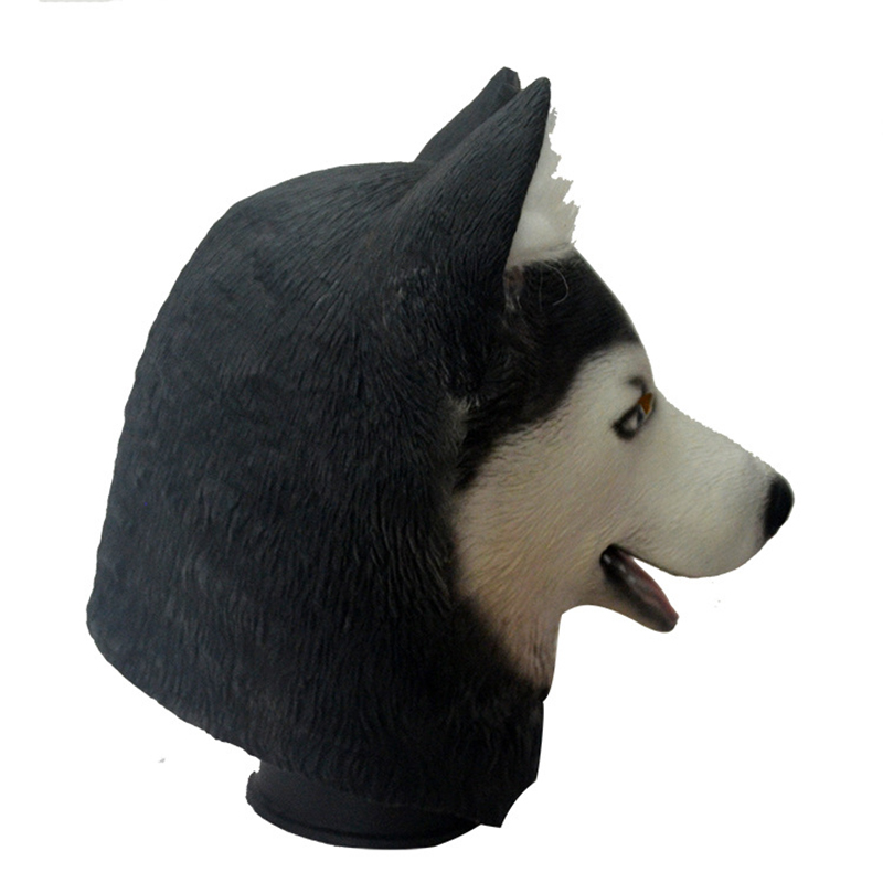 Party Masks Funny Halloween Trick Simulation Animal Husky Dog Head Environmental Protection Material Latex Mask Decoration 1