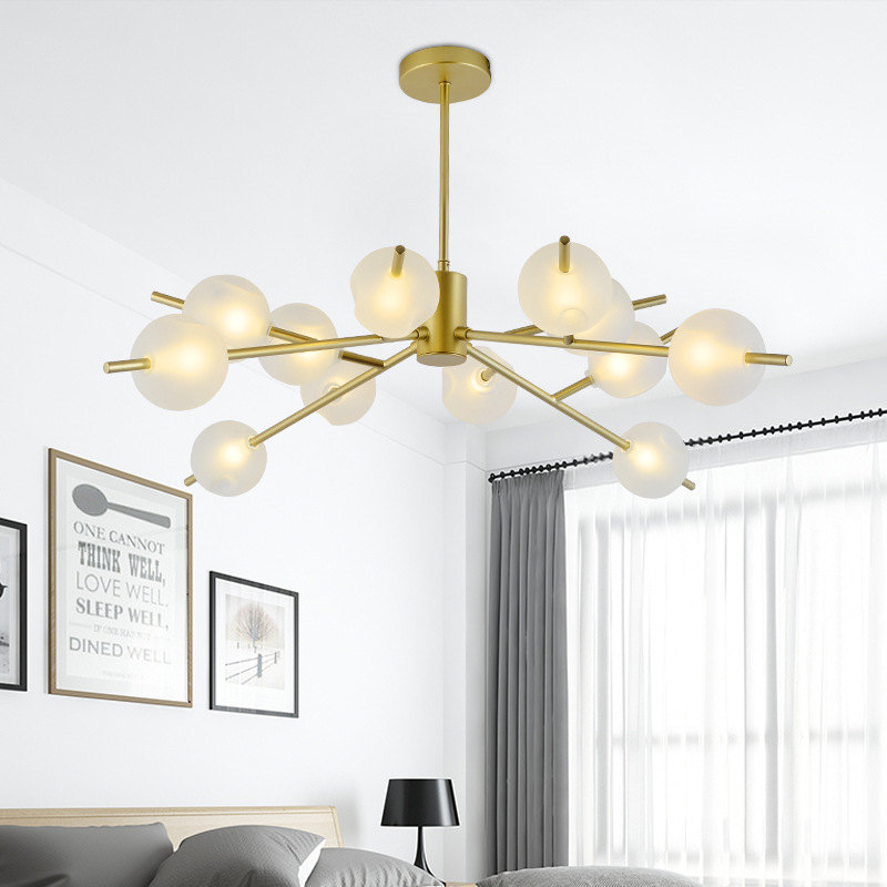 LED chandelier loft deco fixtures Glass suspension luminaires Nordic hanging lights bedroom lighting living room suspended lamps