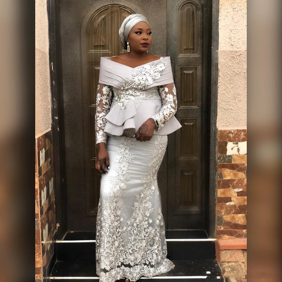 2020 Aso Ebi Arabic Silver Mermaid Evening Dresses Lace Beaded Prom Dress Long Sleeves Formal Party Reception Second Gowns