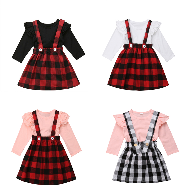0-4Years Ruffle Long Sleeve T-Shirts Tops+Suspender plaid Skirts 2pcs set for Toddler Kids Baby Girls Clothes casual outfits, B pink
0-4Years Ruffle Long Sleeve T-Shirts Tops+Suspender plaid Skirts 2pcs set for Toddler Kids Baby Girls Clothes casual outfits, B pink