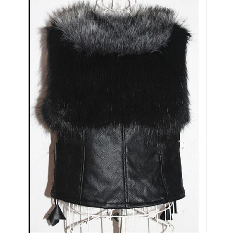 2018 New Fashion Spring Winter Leather Fur Vest Plus Size 6Xl Casual Women Coat Sleeveless Warm Autumn Fur Vest Outerwear