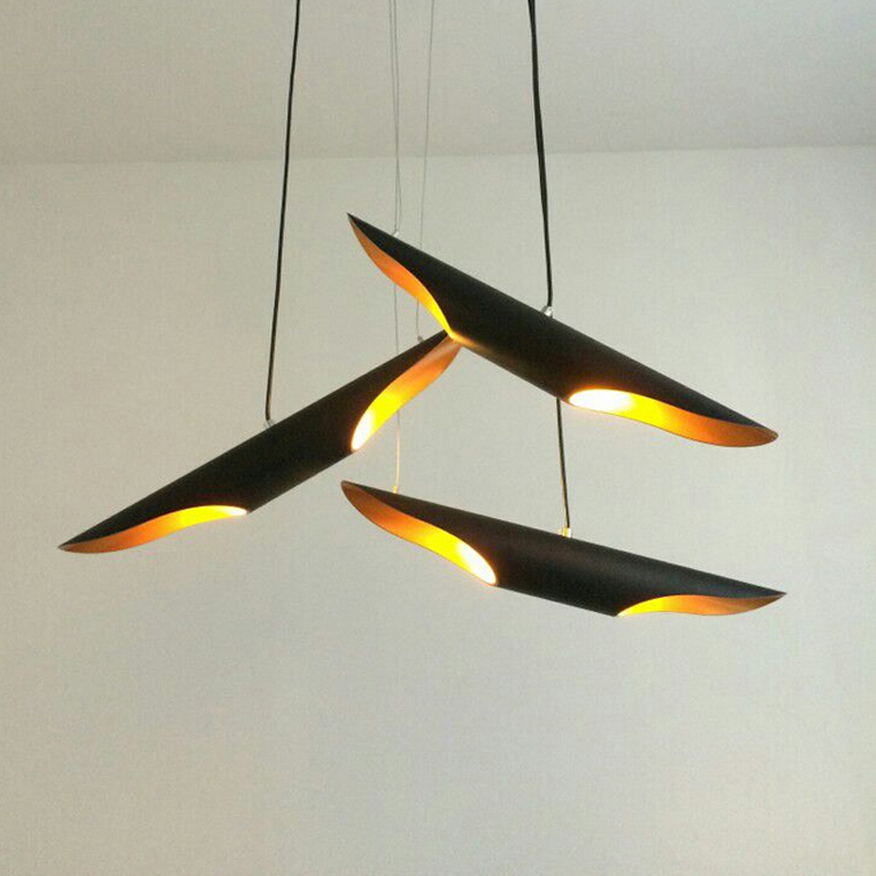 Nordic retro tubular Pendant Light Black Aluminum Pendant Lamp For Living Room Bar shop Restaurant Decorative hanging lamp
