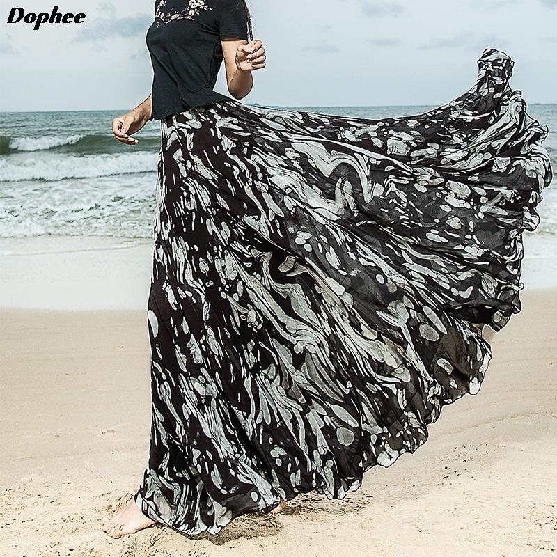 Custom Made 2019 Summer New Fashion Brand High Waiste Black Print Pleated Chiffon Skirt Women Fairy Large Swing Maxi Long Skirts
Custom Made 2019 Summer New Fashion Brand High Waiste Black Print Pleated Chiffon Skirt Women Fairy Large Swing Maxi Long Skirts