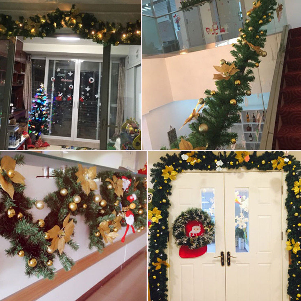 LED Tree Hanging Ornament Rattan Colorful Decoration For Christmas Party Wedding Home Outdoor New 2.7M Garland Wreath Decoration