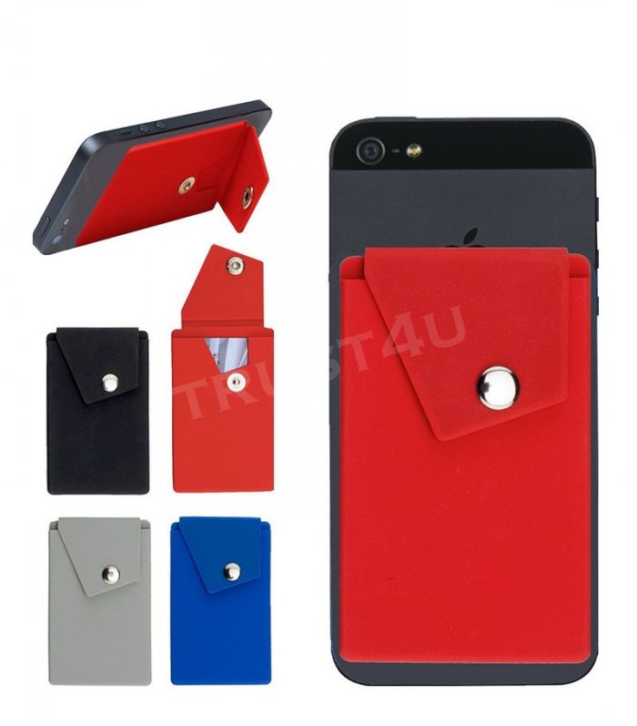 Adhesive Silicone Phone Wallet Case with Snap Pocket Phone Back Stick-on Credit Card Holder with Stand for iphone samsung Random Color
Adhesive Silicone Phone Wallet Case with Snap Pocket Phone Back Stick-on Credit Card Holder with Stand for iphone samsung Random Color