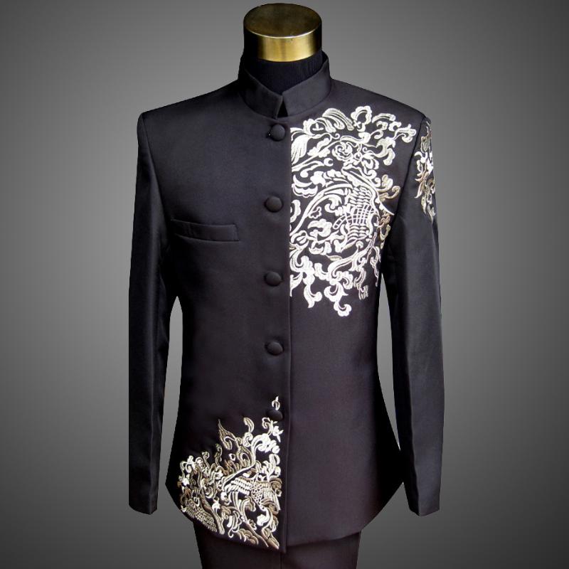 Chinese Stand Collar Slim Fit Tang Male Costume Homme Dress Men 2 Pcs DJ Host Embroidery Black Designer Suit, Australian cloud
Chinese Stand Collar Slim Fit Tang Male Costume Homme Dress Men 2 Pcs DJ Host Embroidery Black Designer Suit, Australian cloud