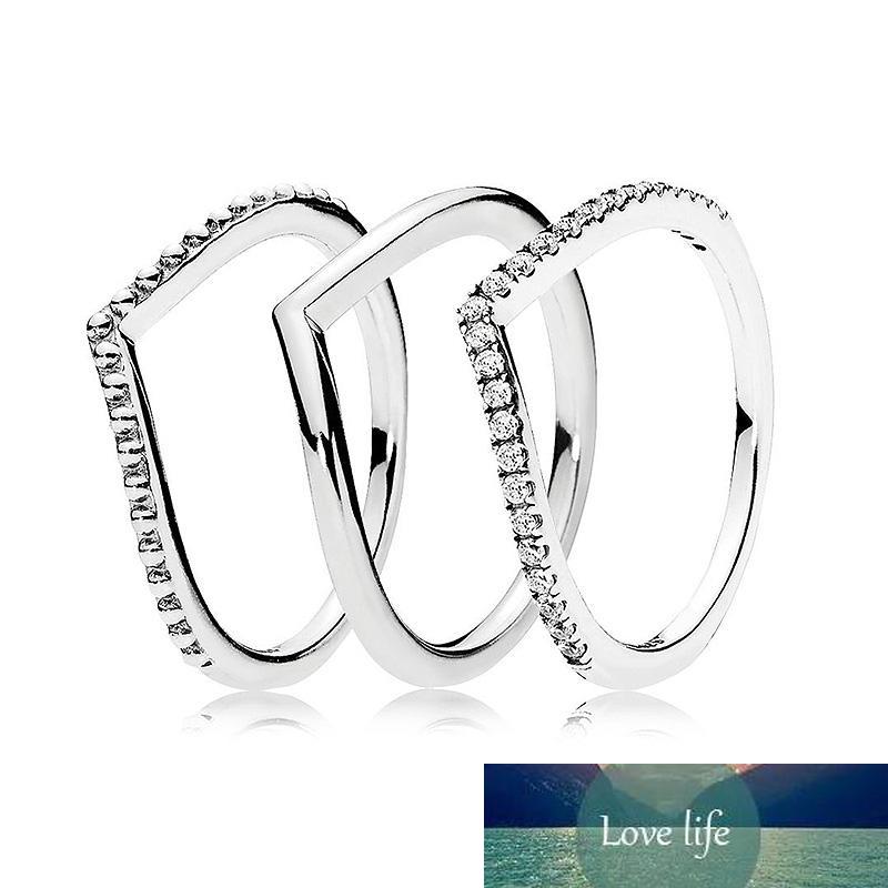 Authentic 925 Sterling Silver Ring Wish Bone Ring Set With Crystal Stack Rings For Women Wedding Party Gift Fine Europe Jewelry, Golden;silver
Authentic 925 Sterling Silver Ring Wish Bone Ring Set With Crystal Stack Rings For Women Wedding Party Gift Fine Europe Jewelry, Golden;silver
