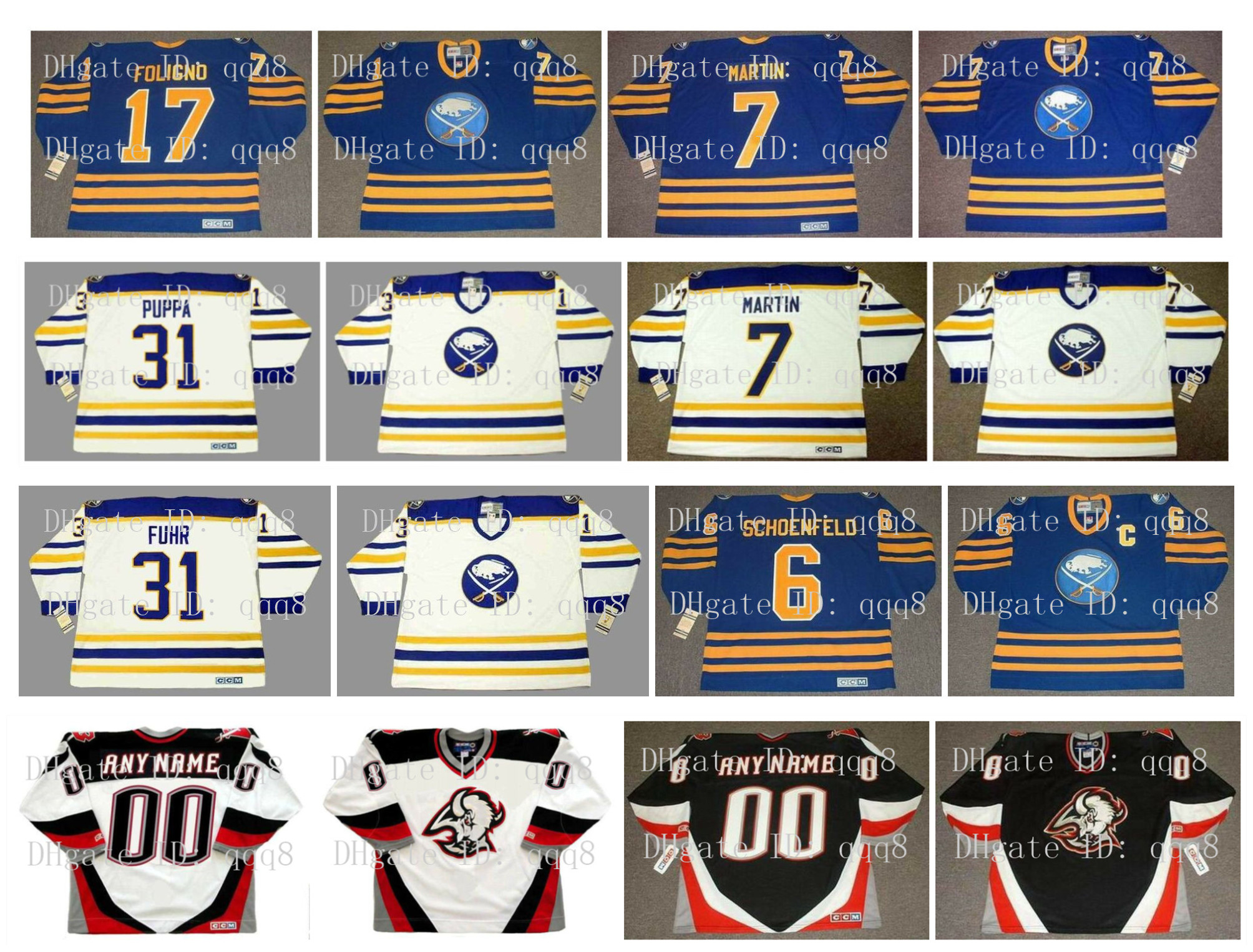 Vintage Buffalo Sabres Jerseys 17 MIKE FOLIGNO 7 RICK MARTIN 31 DAREN PUPPA 31 GRANT FUHR 6 JIM SCHOENFELD Custom Any Name Number Hockey 
Vintage Buffalo Sabres Jerseys 17 MIKE FOLIGNO 7 RICK MARTIN 31 DAREN PUPPA 31 GRANT FUHR 6 JIM SCHOENFELD Custom Any Name Number Hockey