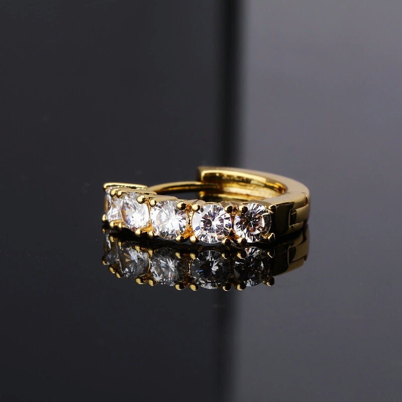 iced out mini hoop earrings for men women hip hop luxury designer tennis bling diamond hoops ear studs 18k gold plated lover jewel