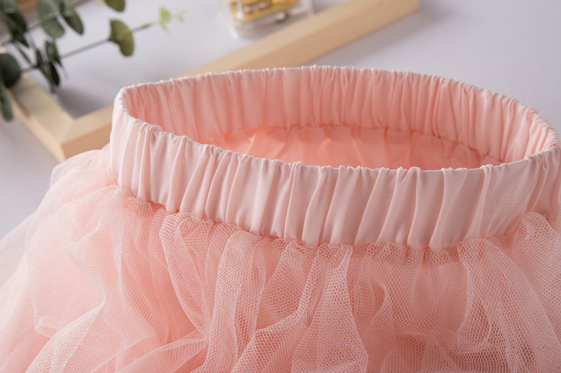 Fashion kids girl Mauve Ruffle Uneven Tulle Skirt Girls Teenage TUTU Wedding Bridal Bridesmaid Skirt Knee Length Skirt 3-12 Ys