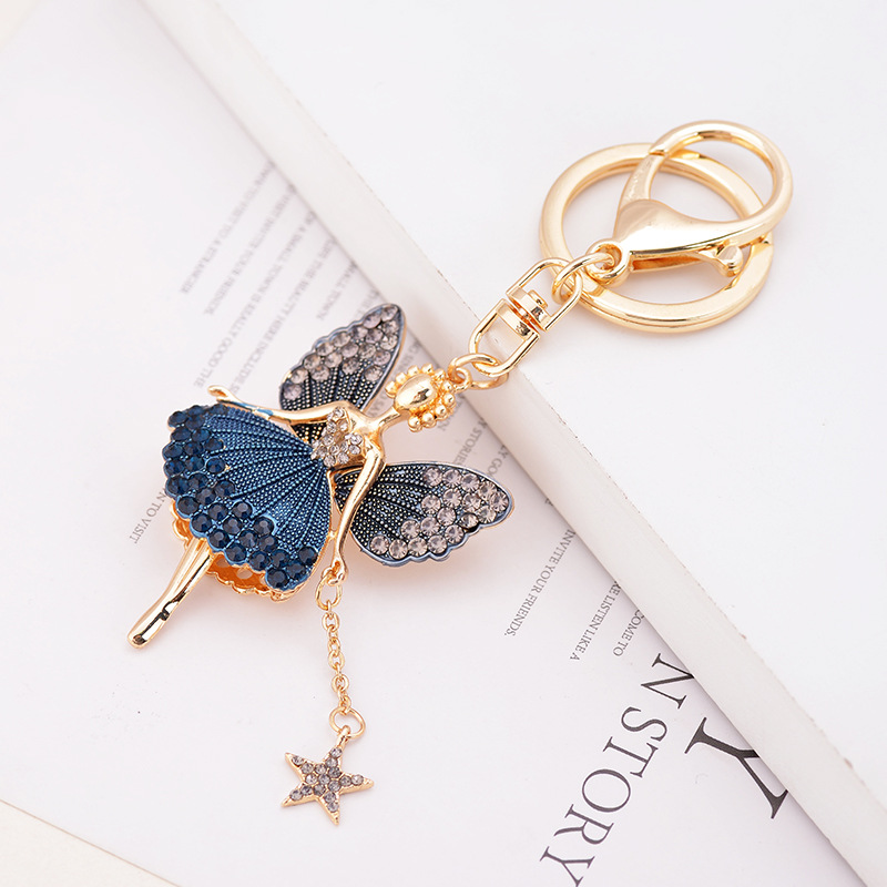Creative Keychain Alloy Rhinestone Female Angel Keychain Handbag Pendant Car Keychain Woman Jewelry Man Jewelry Belt Buckle