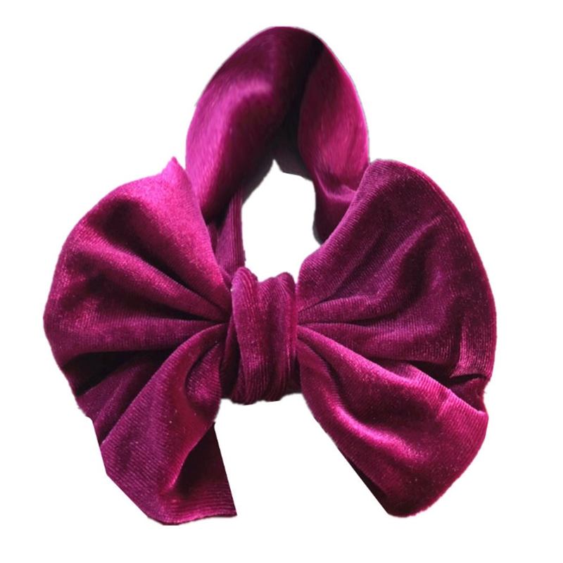 Baby Headbands Golden Velvet Big Bow Solid Kids Bowknot Princess Hairdress Elastic Infant Headwrap Boutique Hair Accessories 11 Colors D4630