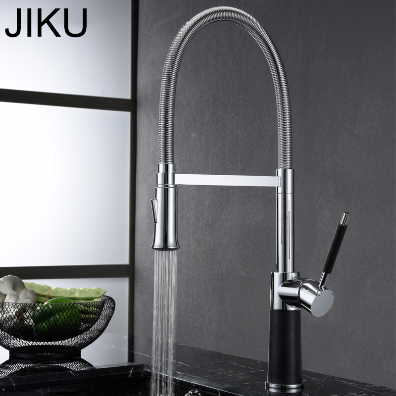 

Spring Style Kitchen Faucet Brushed Nickel Faucet Pull Out Torneira All Around Rotate Swivel 2-Function Water Outlet Mixer Tap