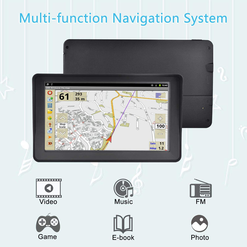 Auto Car 7 Inch GPS Navigator With Sunshade Shield 8GB 256MB Truck Sat Nav FM Bluetooth AVIN Navigation Lifetime Maps Updates