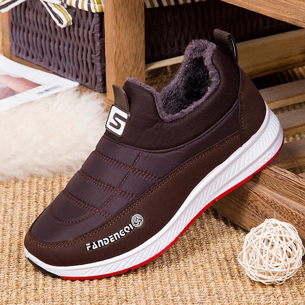 Men Casual Sneakers Shoes Men Casual Warm Slip On Short Ankle Boots Shoes Male Outdoor Sports Shoes Fur platform Winter Sneakers Y200104