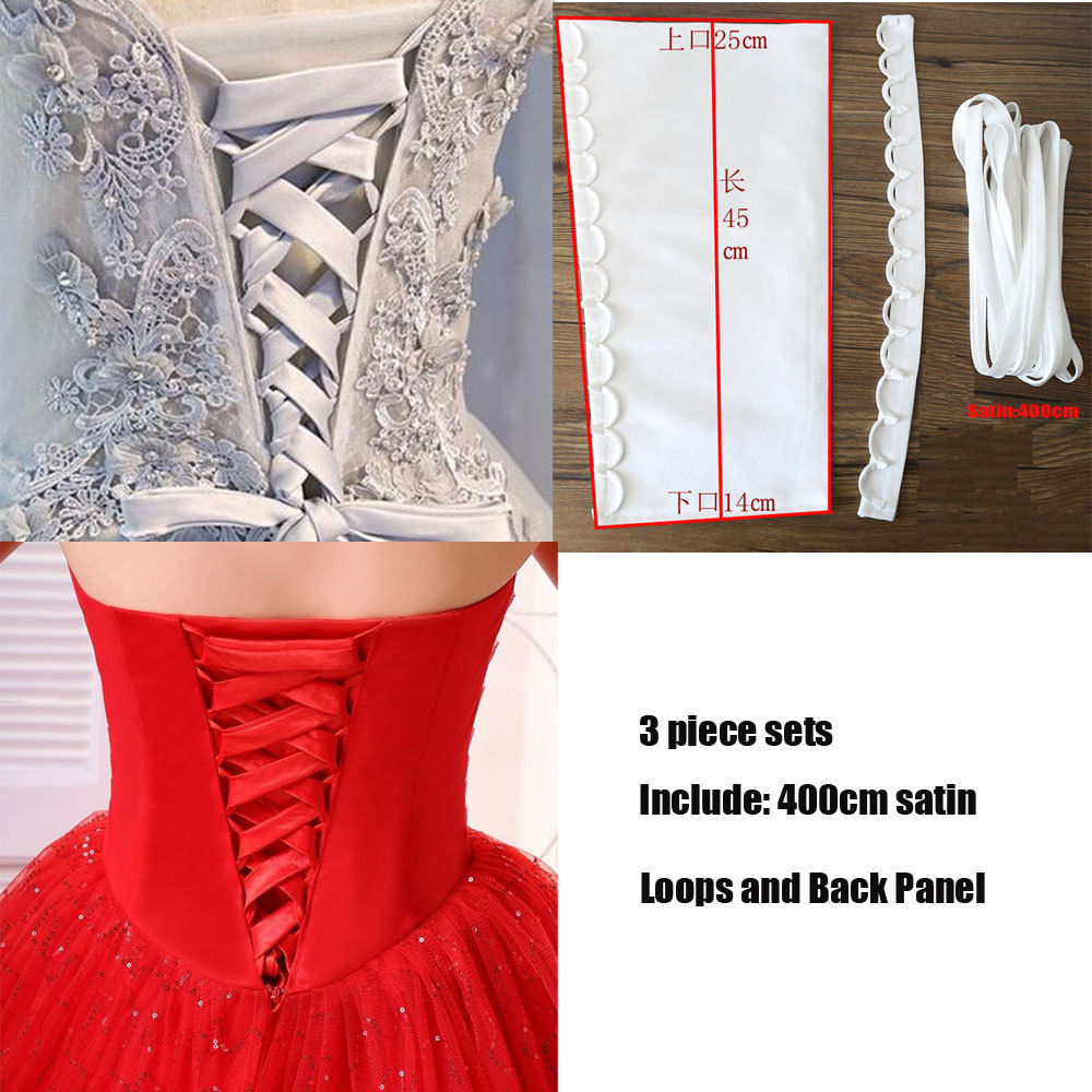 Loops With Back Panel 3 piece Set Satin Corset Wedding Gown Zipper Replacement Free Shipping Lace Up
Loops With Back Panel 3 piece Set Satin Corset Wedding Gown Zipper Replacement Free Shipping Lace Up