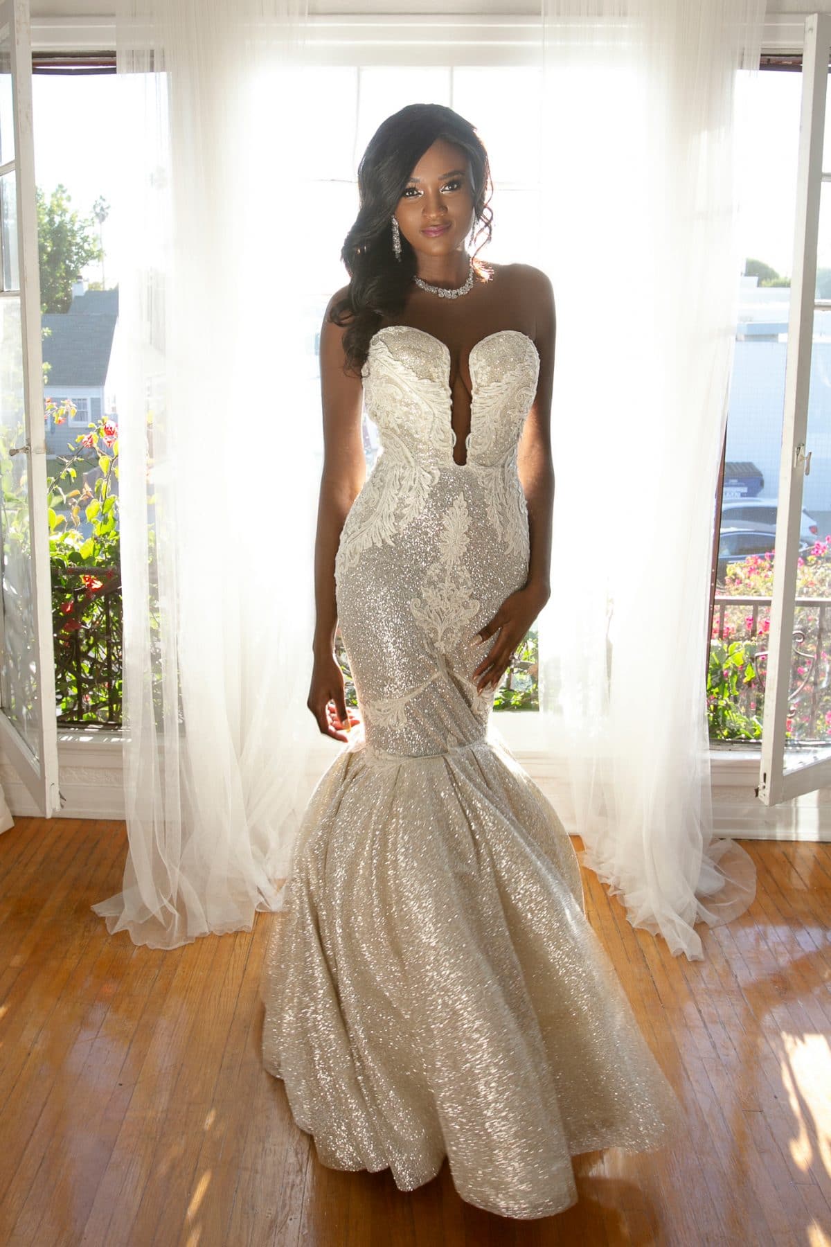 Sparkly Black Girls Mermaid Wedding Dresses 2019 Naama & Anat Sweetheart Lace Sequined Glitters Bridal Gowns Beach Africa robe de mariée