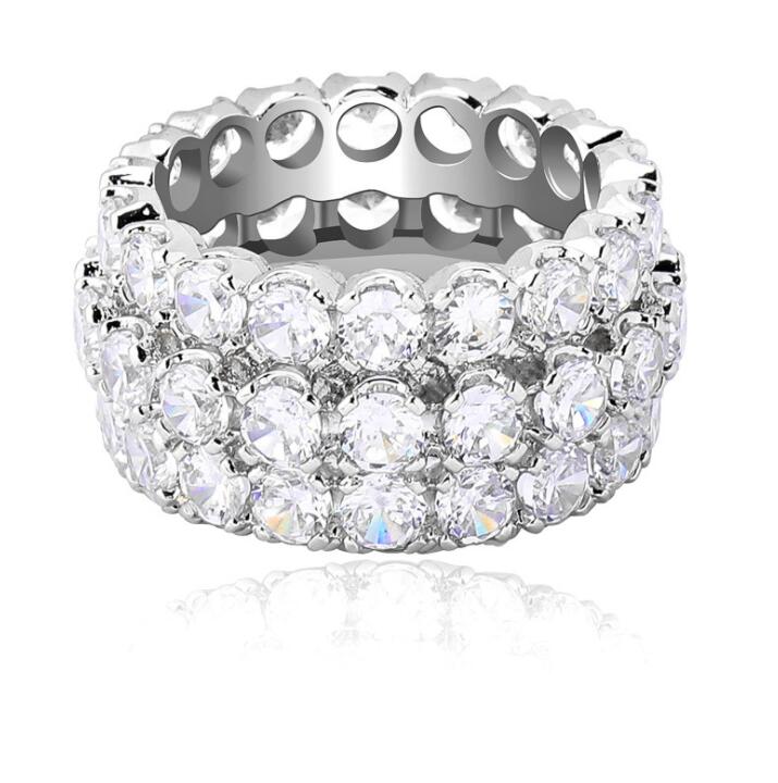 Hip-hop Cubic Zirconia Princess Cut CZ Dome 3 Row Wide Statement Wedding Band Ring for Women Men Sterling
Hip-hop Cubic Zirconia Princess Cut CZ Dome 3 Row Wide Statement Wedding Band Ring for Women Men Sterling