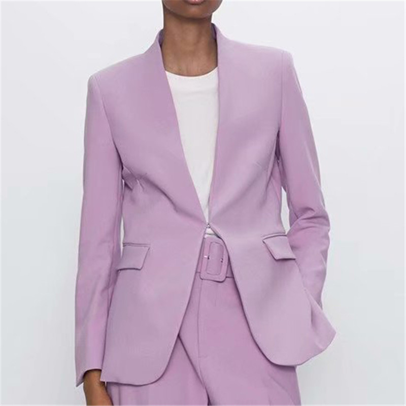 Fashion Violet Women Blazer Suits Long Sleeve Hidden Breasted Blazer Pants Set Office Ladies Two-Piece Sets
Fashion Violet Women Blazer Suits Long Sleeve Hidden Breasted Blazer Pants Set Office Ladies Two-Piece Sets