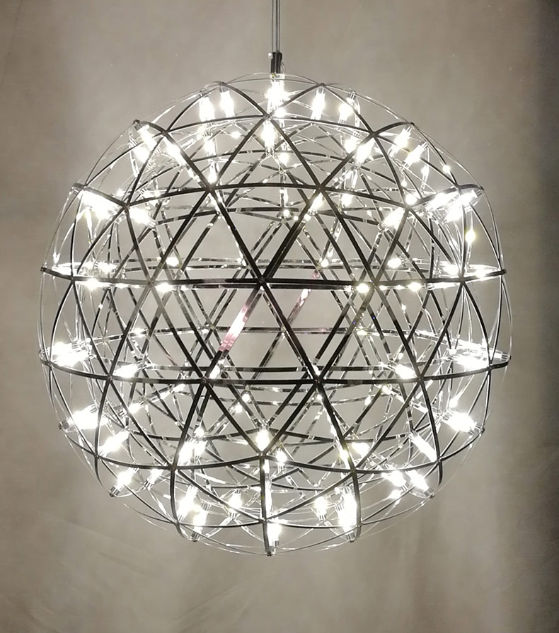 LED Pendant Lamp Light Firework Stainless Steel Ball Chandelier Lights Restaurant Villa Hotel Lighting Living Room
