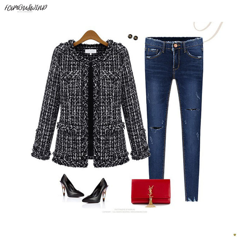 Fashion-Women 2019 Fashion Short Autumn Winter Coat Thin Black Checkered Tweed Casual Plaid Jacket Outerwear Fs0273 Drop Shipping, As picture
Fashion-Women 2019 Fashion Short Autumn Winter Coat Thin Black Checkered Tweed Casual Plaid Jacket Outerwear Fs0273 Drop Shipping, As picture