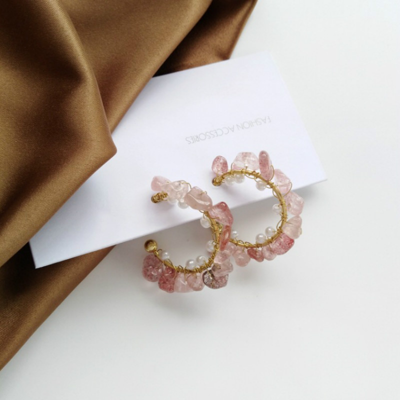 Hoop & Huggie Korean Sweet Girl Simple Beautiful Pink Irregular Crystal C-shaped Earrings Personality Fashion Women Jewelry Accessories
Hoop & Huggie Korean Sweet Girl Simple Beautiful Pink Irregular Crystal C-shaped Earrings Personality Fashion Women Jewelry Accessories